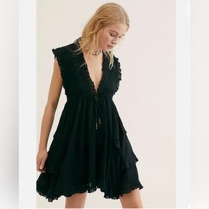 Free People Antoinette Mini Dress in black!